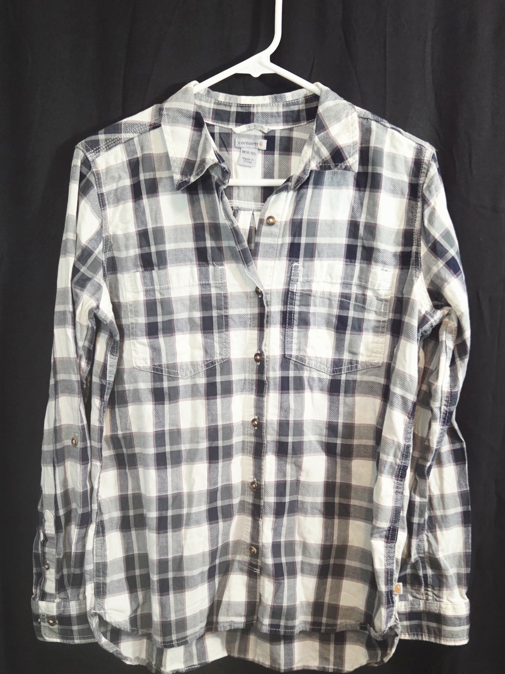 Carhartt Fairview Plaid Shirt Womens M Medium 8/10 Long Sleeve Roll Tab 103085